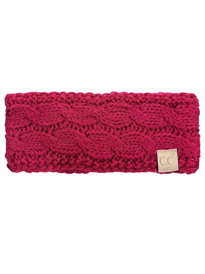 C.C Children's Kids' Winter Warm Cable Knit Fuzzy Lined Ear Warmer Headband