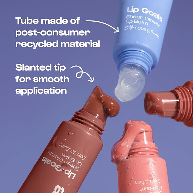 Alleyoop Glossy Lip Balm - Lip Goals, Dare to Bare (Sheer Rosy Brown) - Hydrating & Moisturizing Lip Care for Cracked Lips - Natural Plumping Lip Moisturizer That Smooths, Soothes, & Protects - Vegan