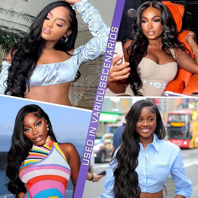 SKINLIKE Real HD Lace Wig,13x4 Full Frontal 0.10mm Ultra-thin HD Lace Vivid Clean Pre Plucked Hairline Bleached Knots Body Wave True 200% Density Unprocessed Human Hair Wigs 32 Inch