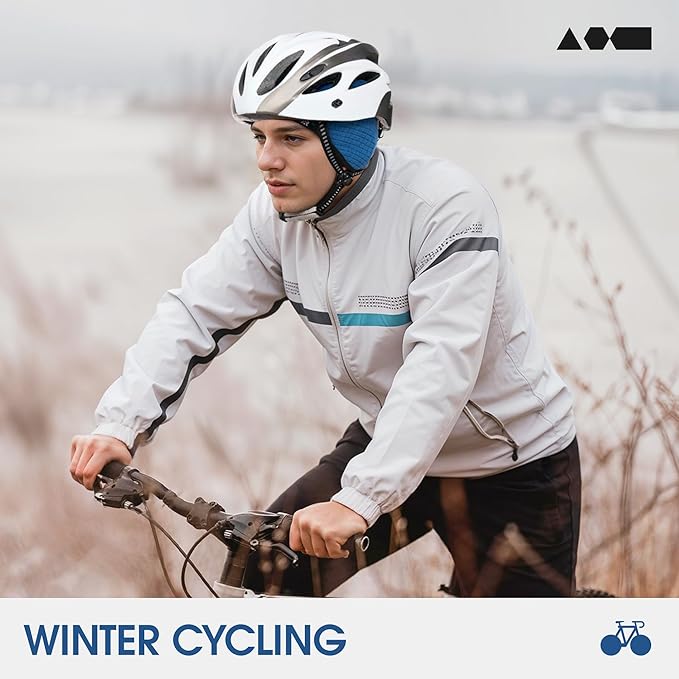 Skull Cap Helmet Liner, Winter Thermal Cycling Cap for Men & Women, Lightweight Cycling Hat for Biking Running Outdoor Work