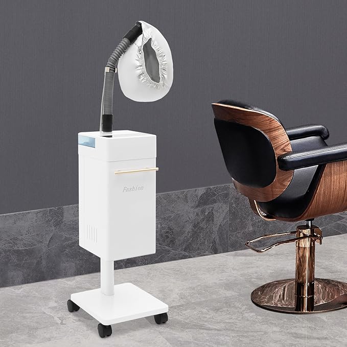 500W Multifunctional Standing Anion Hair Dyeing Machine,110V Nano Hair Steamer/Hair Oil Machine Stand Up Base Equipment Vertical Nano Steamer Salon Spa (White)