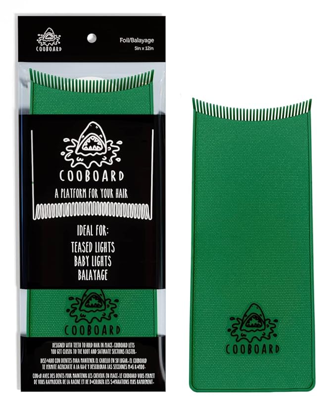 Authentic Cooboard Balayage Board with Teeth | Original Highlighting Paddle from The Maker of Cooboard Hair Highlighting Kit | Easy to Clean, Sturdy, Lightweight (Cooboard Green)