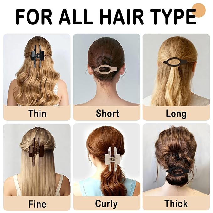 6 PCS Flat Hair Clips for Women Girls，French Flat Claw Clips & Cloud Claw Clips，Large Non-Slip Strong Hold Styling Barrettes Accessories for Thick & Thin Hair，Perfect for Everyday Use-Leopard5