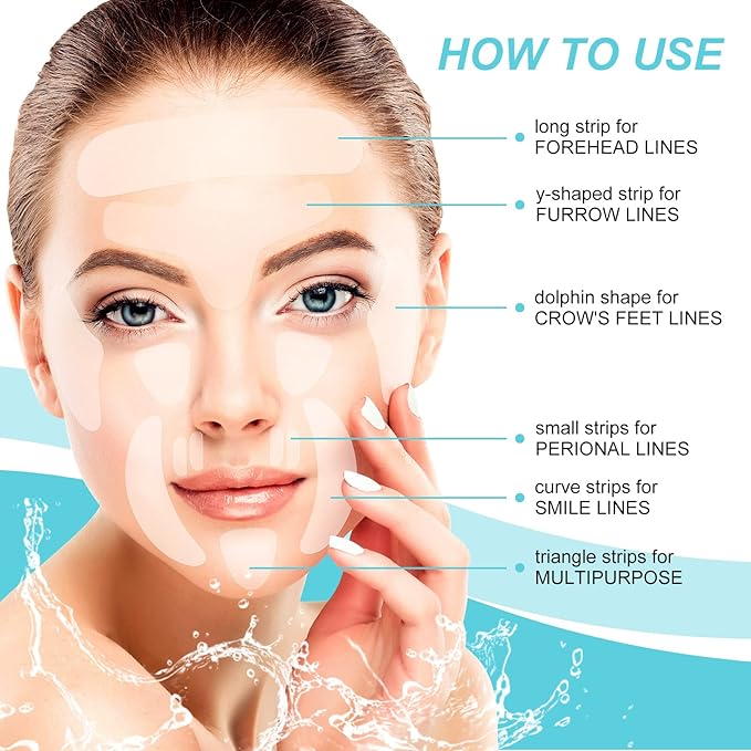 Face & Forehead Wrinkle Patches, Anti Wrinkle Patches for Forehead, Smile Lines, Crows Feet, Nasolabial Folds, Frown Lines, Overnight Treatment, 256 Pcs Facial Patches