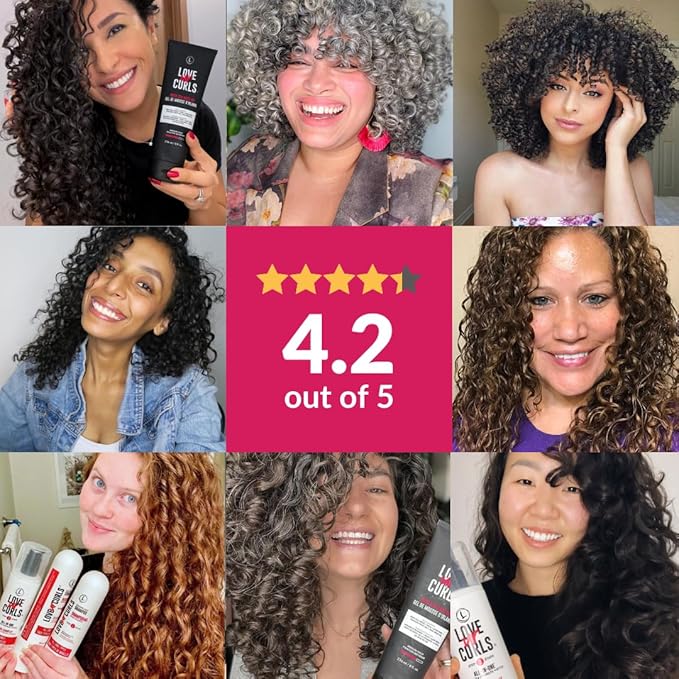 Love Ur Curls - Shampoo, Conditioner, Curly All In One Styler to repair, define and hydrate hair and Irish Sea Moss Gel for touchable hold