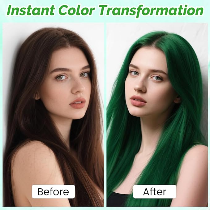 Emerald Green Temporary Hair Color Spray, SOVONCARE Natural Hair Wax Dye Spray for Kids Halloween, Christmas Party, Cosplay -On 1-Day Washable 120ML