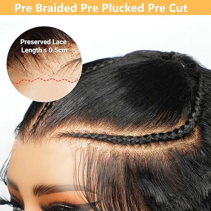 Glueless Wigs Human Hair Pre Plucked Pre Cut 9x6 Straight Lace Front Wigs Human Hair Hd Lace Front Closure Wigs for Women 250% Density Wear and Go Glueless Wig Ready to Wear Natural Black24Inch