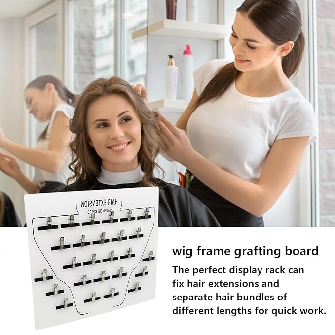 Hair Extension Holder with Clips – Sturdy Acrylic Styling Board for Sectioning, Organizing, and Displaying Hair Extensions, Wigs, and Wefts – Professional Salon Tool for Hair Stylists and Home Use