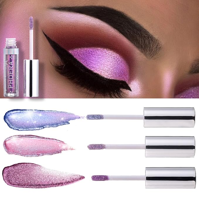 Glitter Eyeshadow，Makeup For Eyes Liquid Shimmer Sparkle Glow Light Colors Pencil Stick Shiny Long Lasting Waterproof Shining Eye Shadow Sets Metallic Pigments Metals Gloss Sparkling Pen Kit (A110)