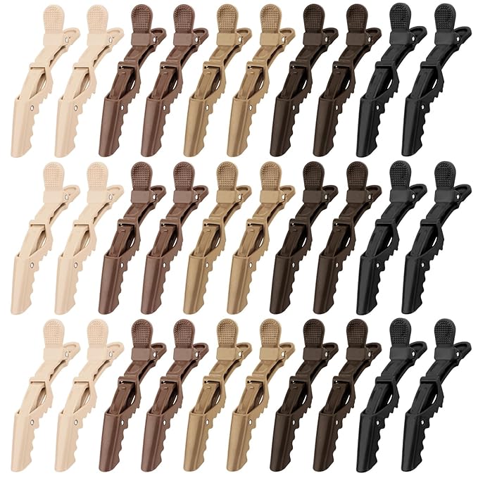 30-Pack Alligator Hair Clips for Styling - Professional Non-Slip Hair Clamps for Women & Girls