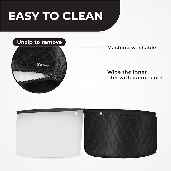 Hair Steamer for Natural Hair Home Use w/10-level Heats Up Quickly, Heat Cap for Deep Conditioning - Thermal Heat Cap for Black Hair, Great for Deep Conditioner (Black)