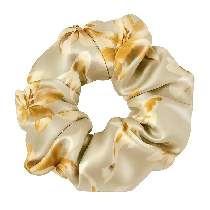 LILYSILK Silk Hair Scrunchies Ties for Frizz & Breakage Prevention 100% Mulberry No Damage Elastic Ponytail Holders, Pisces