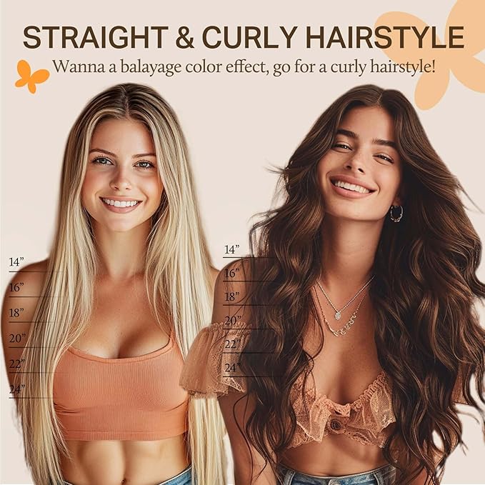 DOORES Clip in Hair Extensions Real Human Hair, DirtyBlonde Highlight Golden Blonde 130g 7pcs 16 Inch, Seamless Clip in Human Hair Extensions Natural invisible Edge Hair Extensions Straight Thick Hair