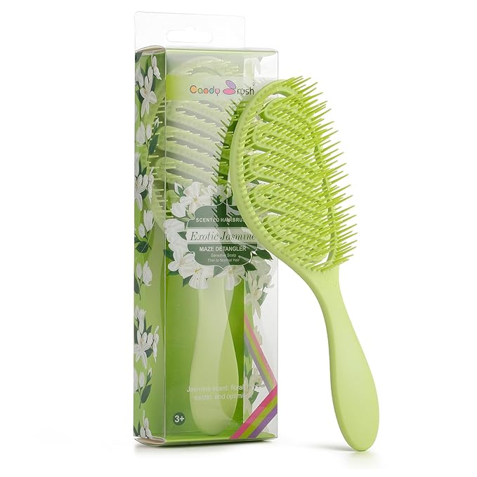 Candy Brush Scented Detangling Hair Brush for Wet or Dry Hair, Professional Vented Brush for Thick, Coarse & Curly Hair for Women and Girl. Eliminates Knots & Scalp Massage, Idea Gift
