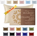 25 Momme Premium Mulberry Silk Pillowcase for Hair and Skin | Handcrafted Hypoallergenic & Anti-Acne Silk Pillow Cases with Zipper | Standard - 20" x 26", Vanilla Ice