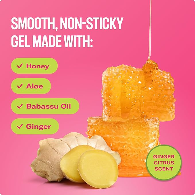 Mielle Organics Honey & Ginger Hair Gel - Styling Gel for Enhanced Curl Definition and Frizz Reduction - Enriched with Aloe & Babassu Oil to Nourish Dry, Curly or Frizzy Hair (13 Fl Oz)