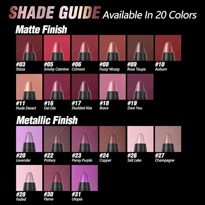 FOCALLURE Ultra Chic Metallic Lipstick,Rich Vitamin E Lip Crayon,Lightweight Shinning Color without Drying or Fading,Long Lasting Lips Makeup,#28 Faded