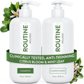 Routine Wellness Anti-Thinning Shampoo and Conditioner Set for Thinning Hair - Biotin DHT Blocker Women & Men - Color Safe Shampoo for Hair Loss & Healthier Hair - Citrus Bloom & Mint Leaf (Pack of 2)