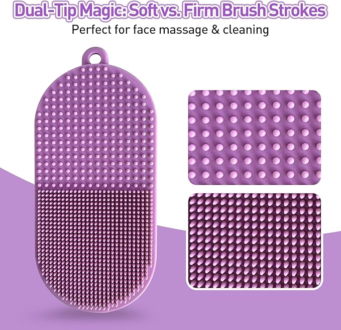 Silicone Hair Massager Wash Brush Shampoo Brushes + Face Scrubber Face Mask Brush Exfoliating Cleansing Facial Makeup Exfoliator Blackhead Skin Care Tool Comfort Wet & Dry Use for Women Men
