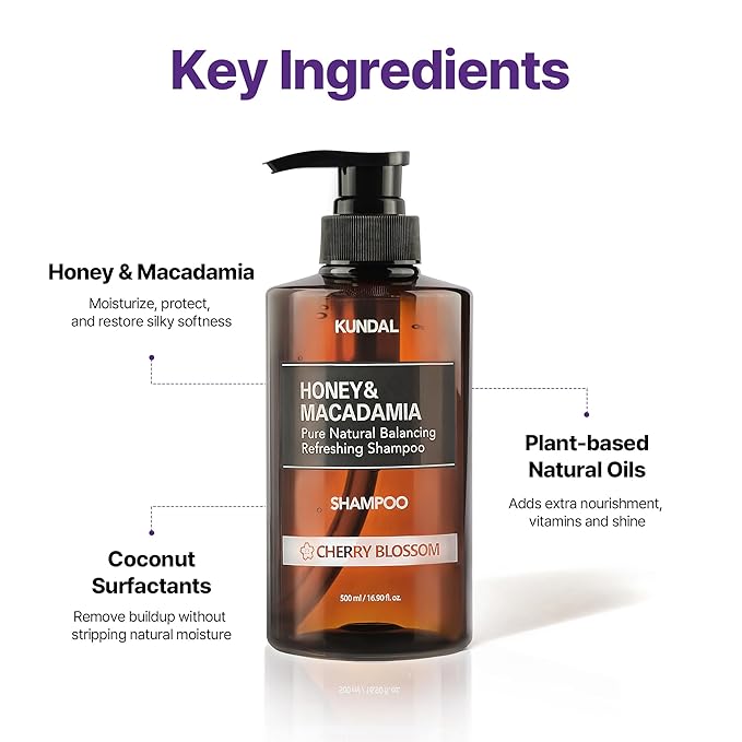 KUNDAL Korean Shampoo and Conditioner Set [Blackberry Bay] Salon-quality, Long Lasting Scent, Moisturizing, Sulfate-Free, Argan & Macadamia Oil, Korean Hair care, 16.9 fl oz each, Stocking Stuffers