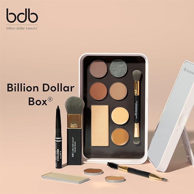 Billion Dollar Brows Beauty Box, All-in-One, Customizable, Sustainable, Convenient, Full Face Makeup Palette, Cruelty Free (Beauty Box)