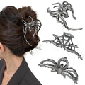 3 Pieces Large Metal Spider Net Hand Hair Claw Clips for Women and Girls Thick Long Hair, Nonslip Skeleton Spooky Barrette Headband Hair Styling Accessories for Halloween Christmas Gifts