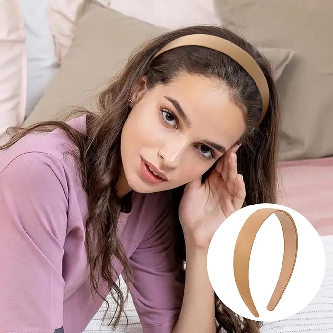 6 Pcs 1 Inch Thick Headbands for Women, Fashion Wide Headbands for Women, Trendy Elastic Cute Headband, Fall Head Bands for Women's Hair (6 Colors)