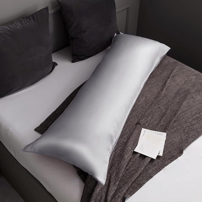 TELUS Body Cooling Pillow Case Cover, Bamboo Rayon & Lyocell Pillowcase with Zipper Closure, Breathable Pillow Case for Hot Sleepers and Night Sweats, 20x54 inches, Light Grey