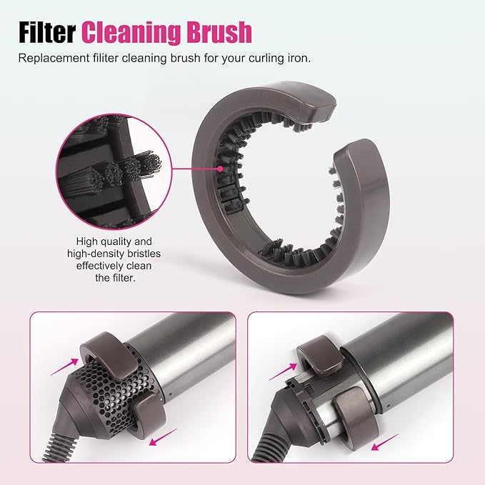 Outer Filter Cover Compatible with Dyson Airwrap Hair Styler with Filter Cleaning Brush HS01 HS05 Magnetic Filter Cage Replacement Parts