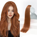 Sunny Hair Tape in Hair Extensions Real Human Hair Invisible Remy Hair Extensions Tape ins for Women Copper Red 18 inch 20Pcs 50G