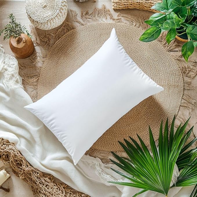 Silky Smooth Satin Zipper Bed Pillowcases Cooling,Anti-Frizz,and Gental on Skin Pack of 2 (White, Queen (20x30))