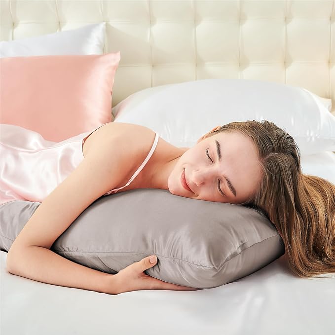 BEDELITE Satin Body Pillow Cover, Super Soft and Cooling Body Pillow Pillowcase for Hair and Skin, Breathable Silky Full Long Pillowcase Cover(20"x54", Rose Taupe)
