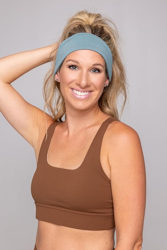 Maven Thread 4" Wide Workout Headbands for Women (4 Pack) – Non-Slip Sweatbands for Gym, Running & Yoga