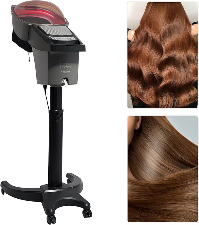 Hair Oven Steamer, Salon Oil Treatment Machine, Rolling Stand Humidifier, Heat Cap for Deep Conditioning, Tabletop Steamer for Personal Care Use Home Spa, Oiling, Coloring, Conditioning,Perming, 700W