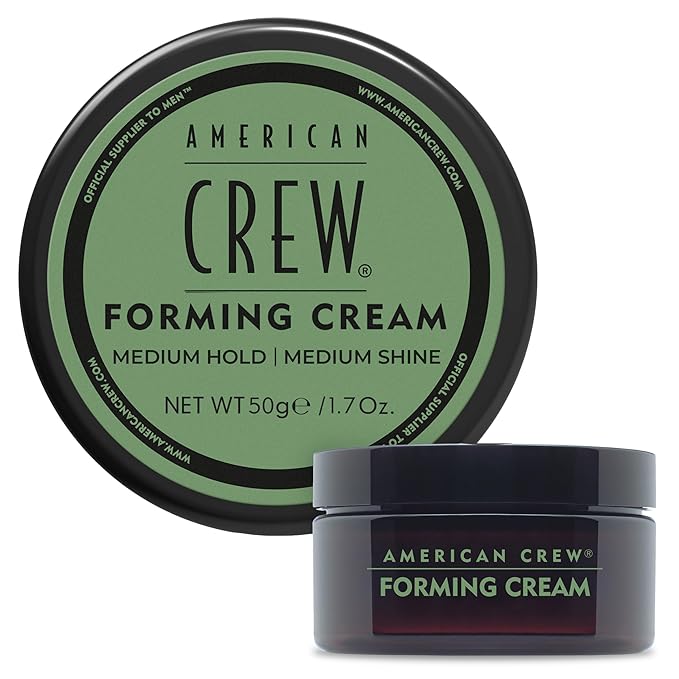 American Crew Men's Hair Forming Cream, Like Styling Gel with Medium Hold & Shine, Travel Size, Stocking Stuffer for Him, 1.7 oz