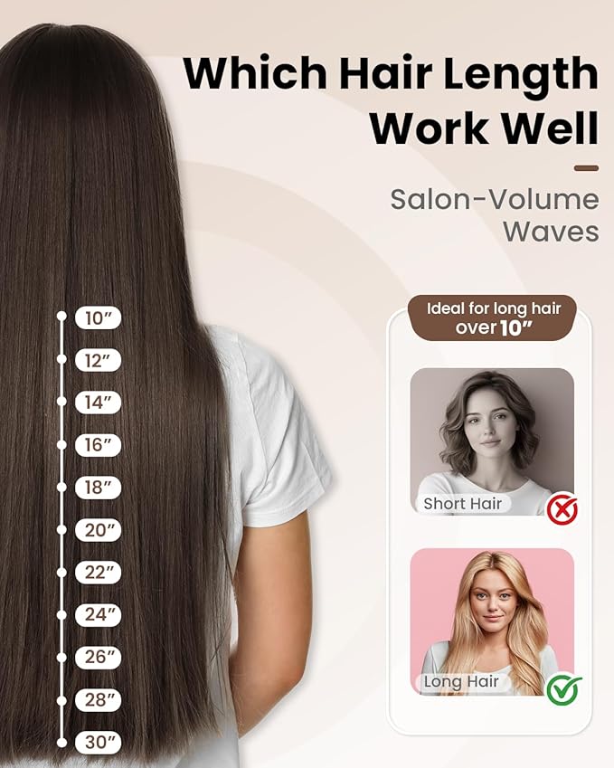 Hoson Curling Iron 2 Inch Large Barrel for Big Curls, Ceramic Curling Iron Wand for Long Hair,Dual Voltage, 10 Temp with LCD Display