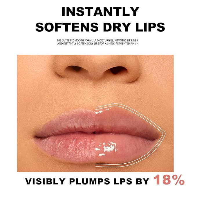Lip Balm Click Slick, Honey Melting Lip Glow Oil, Moisturizing and Long-lasting Lip Plumper, Non Sticky Lipstick with Coconut Oil (04 Apple)