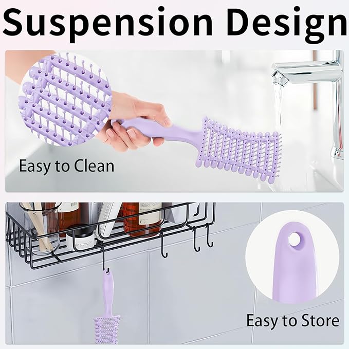 Hair Brushes for Women,Detangling Brush for Natural,Curly,Straight,Wet and Dry Hair,Anti-Static Bristles(Purple)