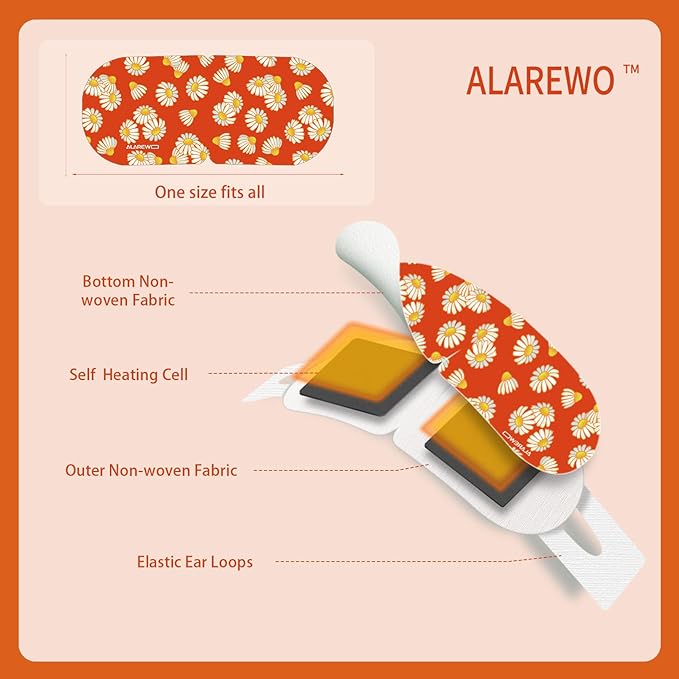 Steam Eye Mask Self Heating Moist Eye Compress Disposable SPA Warm Eye Mask 10 Packs for Dry Eyes, Eye Fatigue, Stress Relief, Soothing Headache Travel Trouble Sleeping (Chamomile)