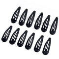 Metal Snap Hair Clips Water Drop No Slip Hair Barrettes for Women Large Hair Clips For Thick And Thin Fine Hair,Black,2.67 x 0.7 Inches,12 PCS
