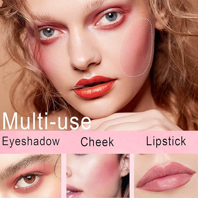 Blush Beauty Wand,Matte Face Blush Contour Wand with Cushion Applicator,Smooth Creamy Dewy Liquid Blush Wand,Blendable Blush Rouge Stick for Cheek,Cruelty-free,103 Rosa,Cool Pink