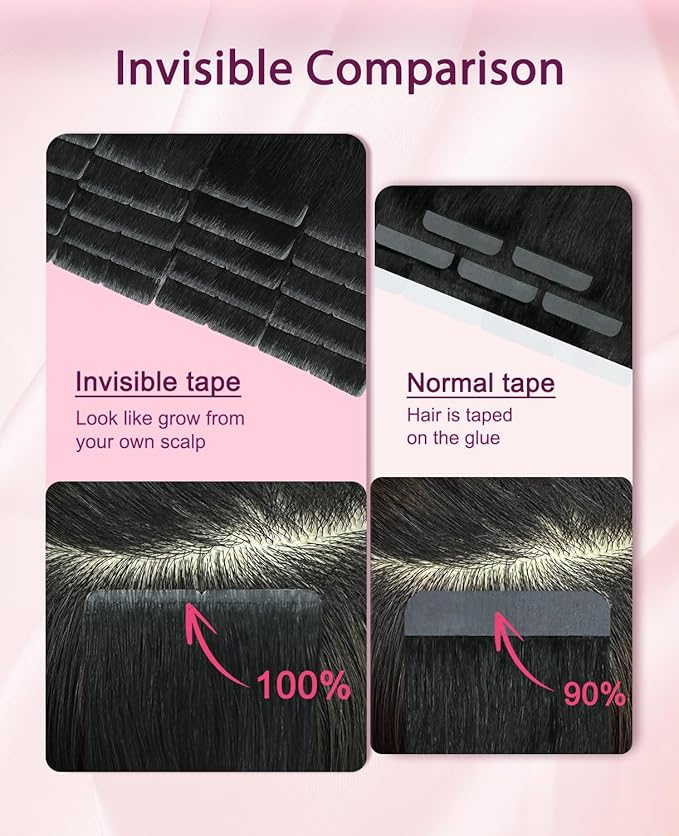 Pinkpearl Invisible Tape in Hair Extensions Human Hair, 20pcs 20inch 55g #18P60 Ash Blonde Highlighted Platinum Blonde Injection Tape in Extensions Real Remy Seamless Human Hair Injected