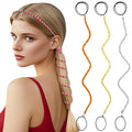 3 Packs Ponytail Holders Hair Ties for Women, Spiral Pony Tails Elastic Braided Hair Holders for Gym Swimming Sports (3pcs16"colorful12)