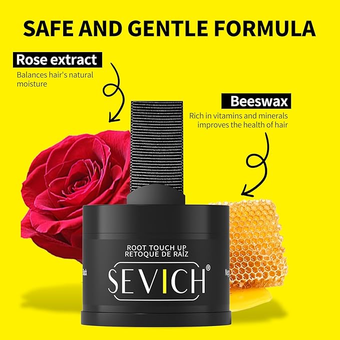 Sevich Hairline Powder - Root Touch Up Instantly Hair Color for Thinning Gray Coverage - Bald Spot Concealing Hair Powder for Women & Men - 48Hour Waterproof & Sweatproof - Med Brown