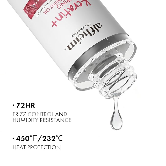 ALFHEIM Argan+ Repairing Hair Oil Serum for Dry, Damaged & Frizzy Hair with Argan Oil, Keratin, Panthenol & Vitamin E – Deep Nourishment, Smoothness & Shine – Non-Greasy, Sulfate Free – 3.38 oz