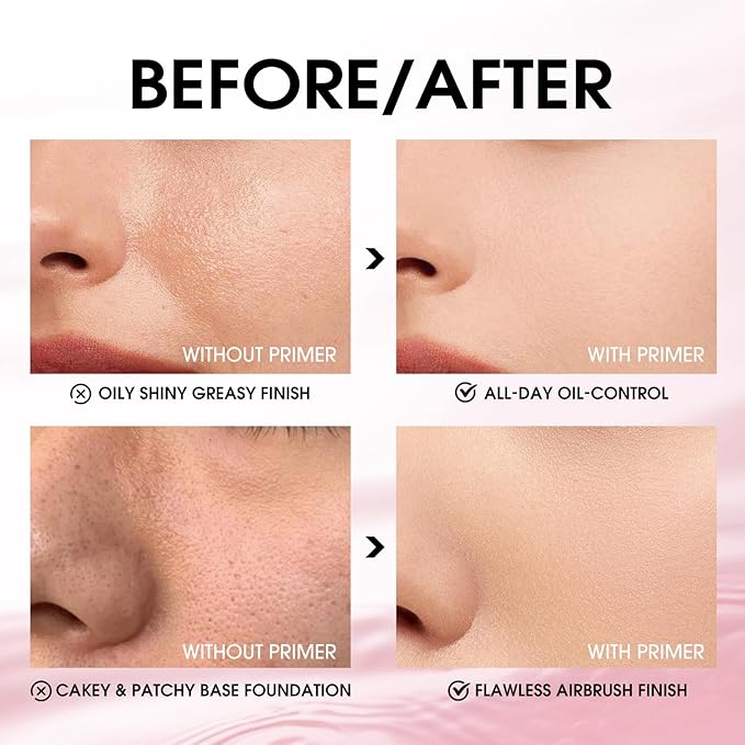 LANGMANNI Matte Grip Face Primer, Transparent Skin Perfecting Hydrating Primer,Unique Smooth Gel-Based Primer Essential For Longlasting Perfection Face Makeup (0.33 Fl Oz, 3)