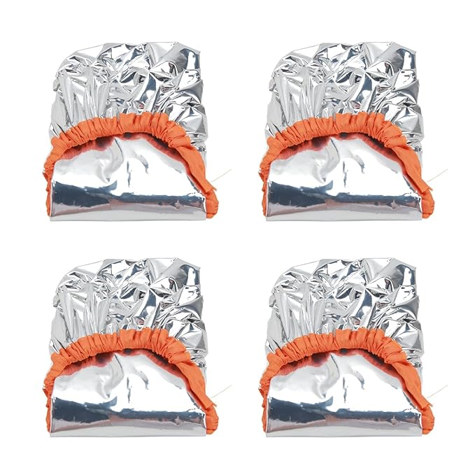10pcs Aluminum Foil Hair Dye Processing Caps, Silver Hair Conditioning Caps for Deep Treatment, Constant Temperature Heat Retention Caps with Elastic Band, Reusable Hair Coloring C