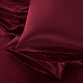Aormenzy Satin Pillow Cases for Women Queen Size Set of 2, Burgundy Satin Pillowcase for Hair with Envelope Closure Silky Pillow Covers Wrinkle, Fade Resistant (20x30 Inches)