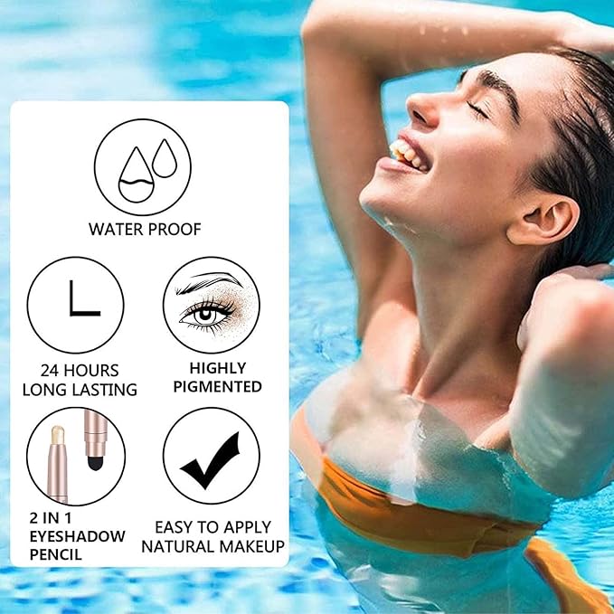 Green Eyeshadow Stick, Shimmer Cream Single Eyeshadow Pencil High Pigmented Eye Shadow Brightener Stick, Hypoallergenic Waterproof Long Lasting Highlighter stick Create Multi-Dimensional Eyes Look 12#