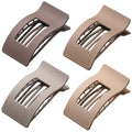4 PCS Flat Hair Clips, Large Flat Claw Clips for Women Girls, Strong Hold French Hair Clips for Thick Thin Hair, Stylish Classic Hair Barrettes(Matte Finish)